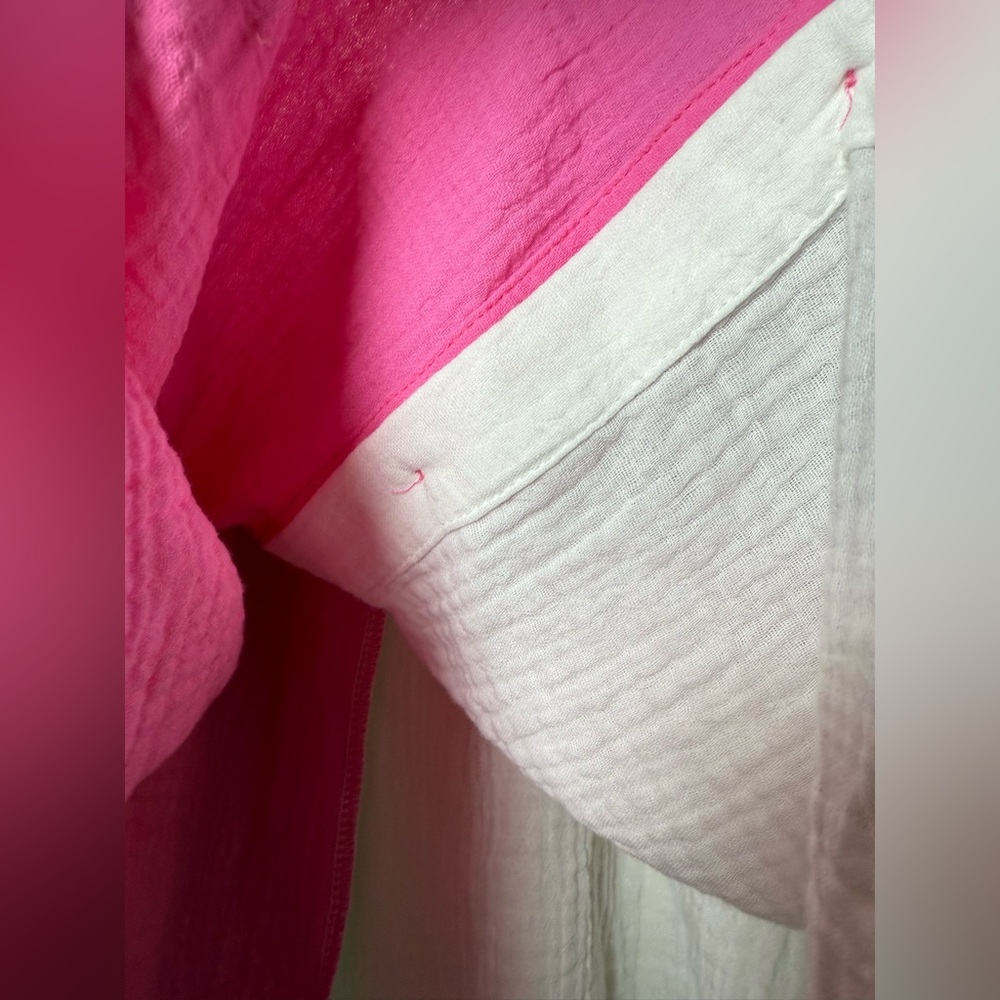 Entro Pink Color Block Style Button Up Top‎ - Picture 13 of 14